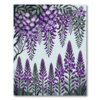 Purple Wisteria and Lupine Botanical Composition Rug