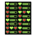 Neon Pixelated Heart Gaming Grid Rug