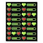 Neon Pixelated Heart Gaming Grid Rug