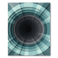 Modern Teal Circular Tunnel Gradient Rug