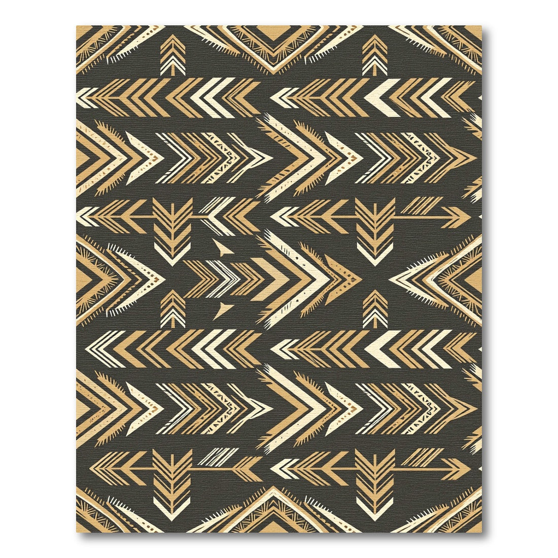 Golden Tribal Arrows Background Rug