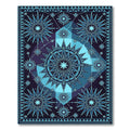 Celestial Blue Sunburst Geometric Rug