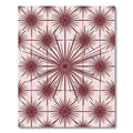Burgundy Starburst Geometric Mid Century Rug