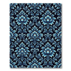 Classic Blue Floral Damask Rug