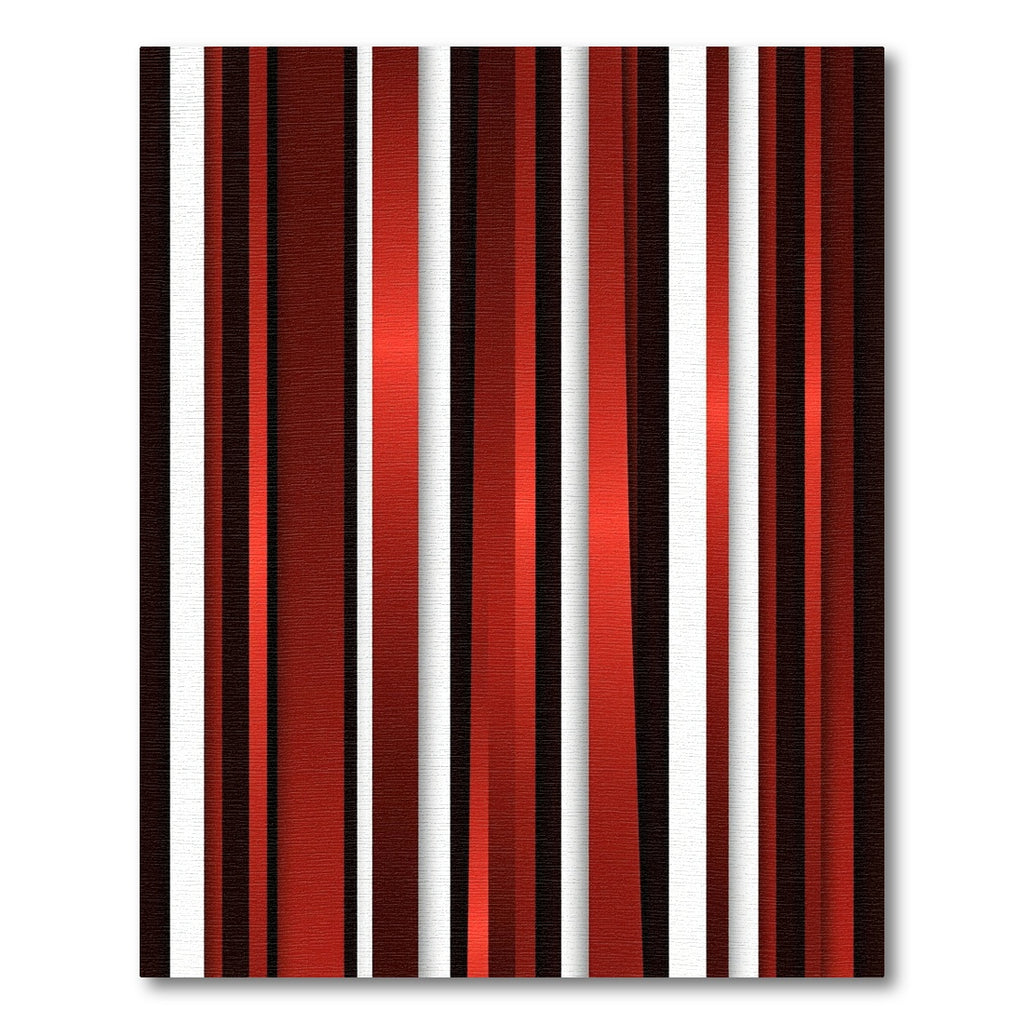 Crimson White Vertical Stripe Composition Rug