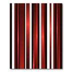 Crimson White Vertical Stripe Composition Rug