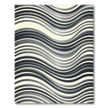 Monochromatic Wavy Stripe Ribbons Rug