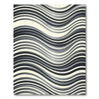Monochromatic Wavy Stripe Ribbons Rug