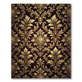 Elegant Golden Damask Scroll Medallion Rug