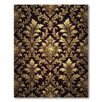 Elegant Golden Damask Scroll Medallion Rug