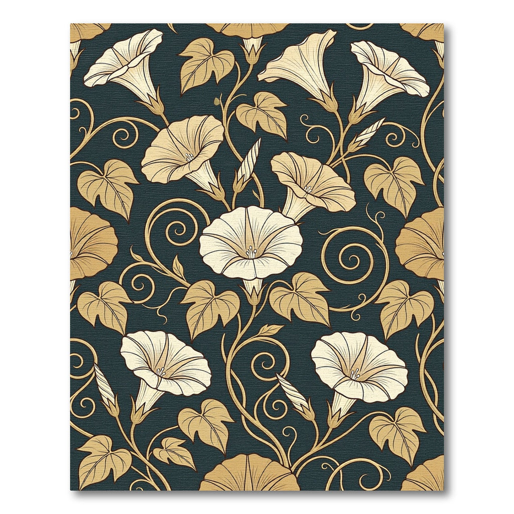 Cream Morning Glory Vine Swirls Rug