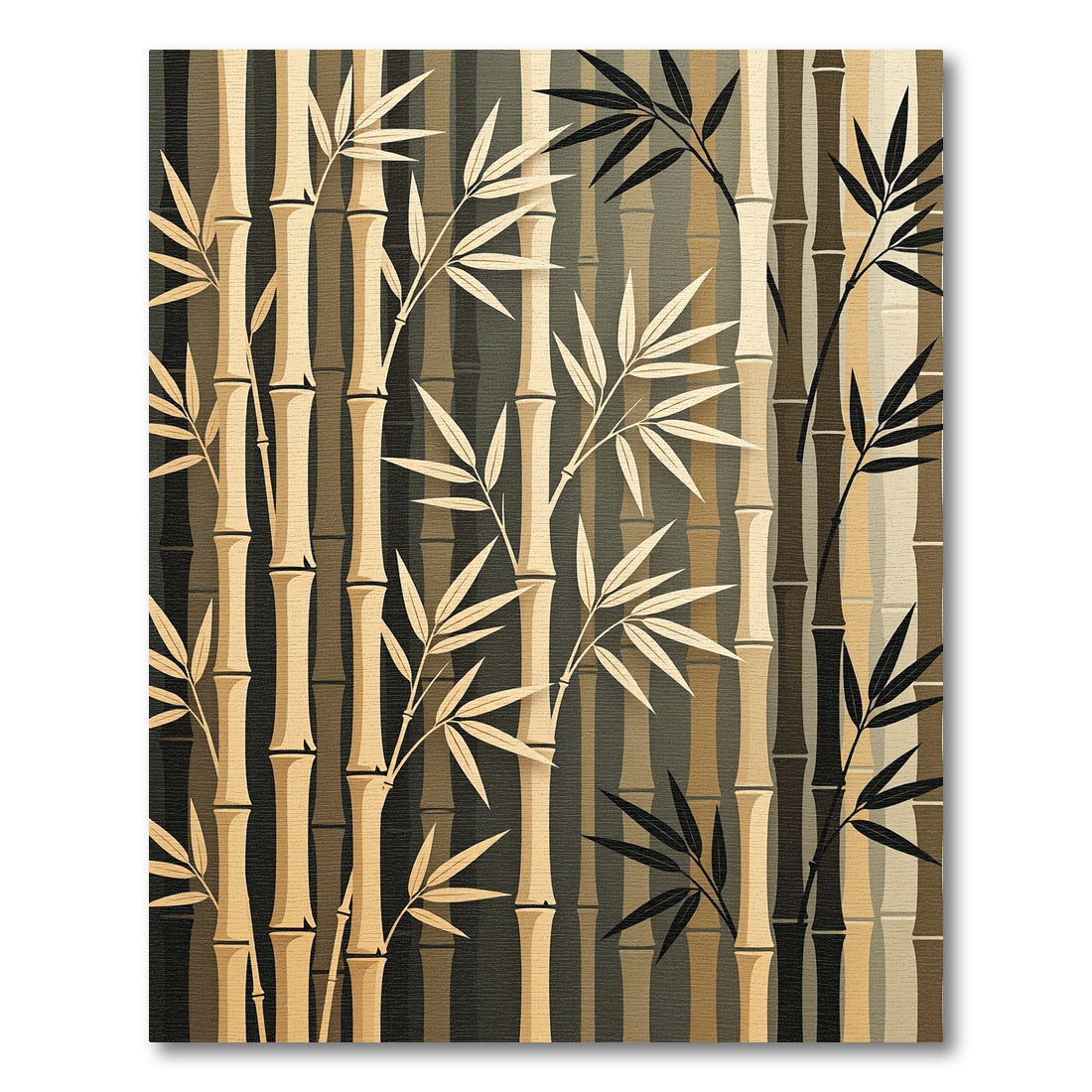 Natural Bamboo Forest Vertical Stripes Rug