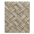 Neutral Woven Basketweave Geometric Texture Rug