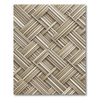 Neutral Woven Basketweave Geometric Texture Rug