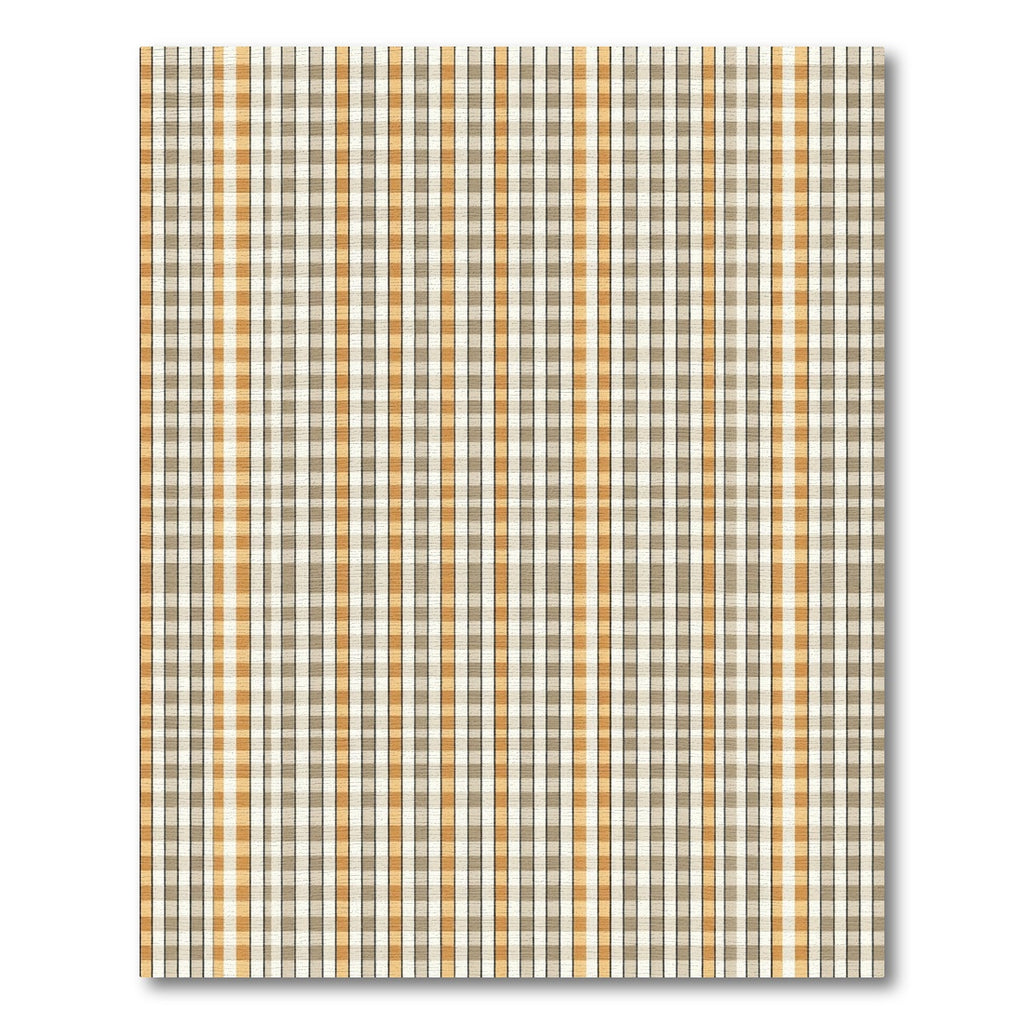 Warm Tan Plaid Vertical Stripe Rug