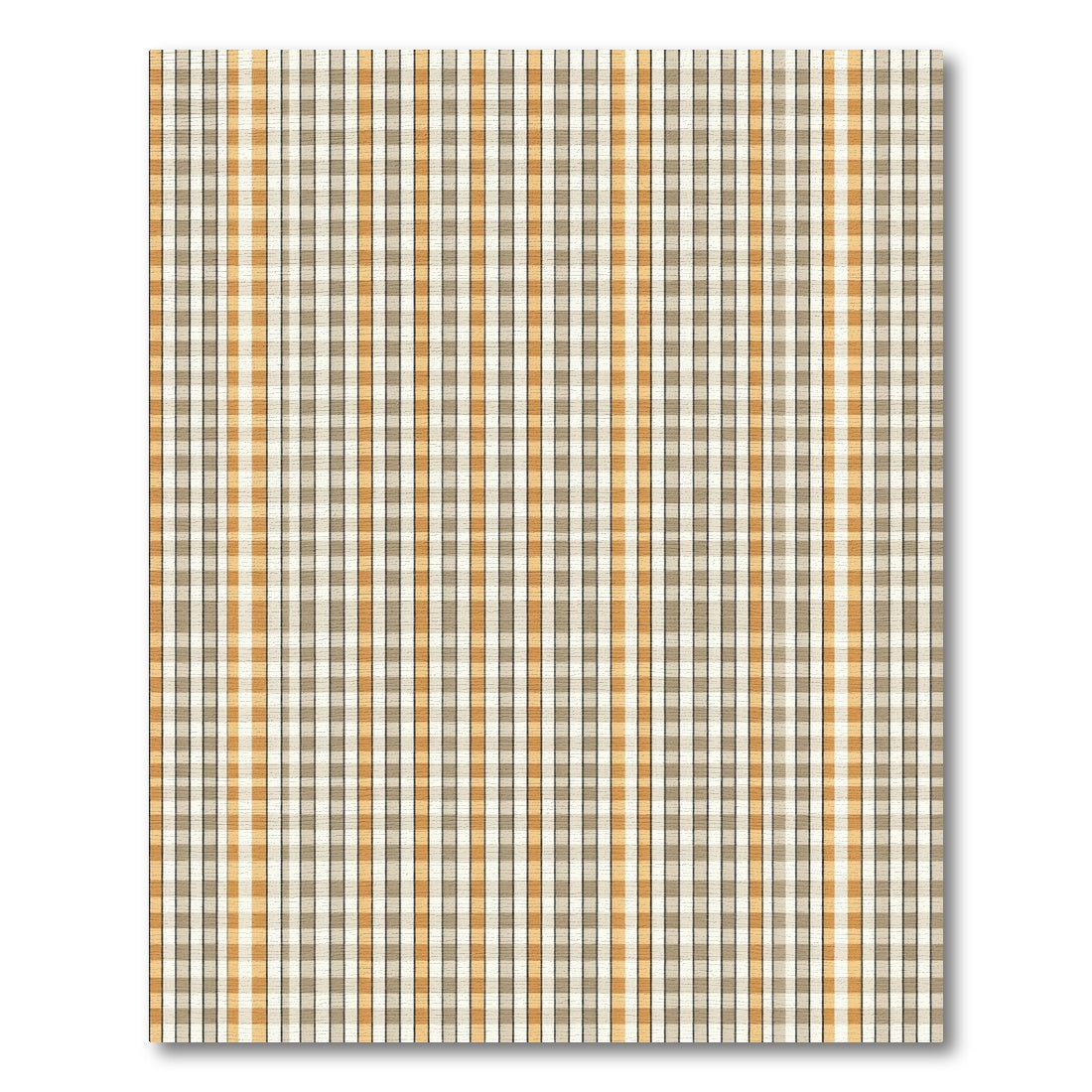 Warm Tan Plaid Vertical Stripe Rug