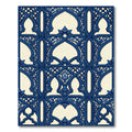 Intricate Navy Arch Lattice Scroll Rug