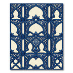Intricate Navy Arch Lattice Scroll Rug