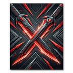 Glowing Crimson Dual Crossed Blades Rug