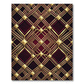 Art Deco Gold Lattice Burgundy Geometric Rug