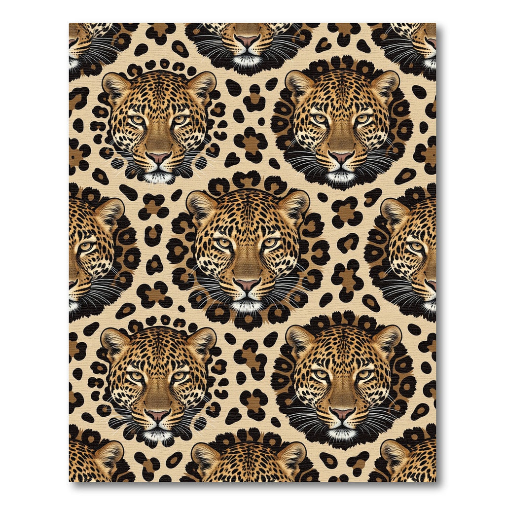 Majestic Leopard Portrait Golden Spotted Backdrop Rug