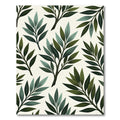 Green Leafy Branches Repeating Pattern Rug