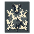 Monochrome Spotted Bovine Hide Art Rug