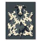 Monochrome Spotted Bovine Hide Art Rug