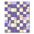 Purple Yellow Checkerboard Grid Arrangement Rug