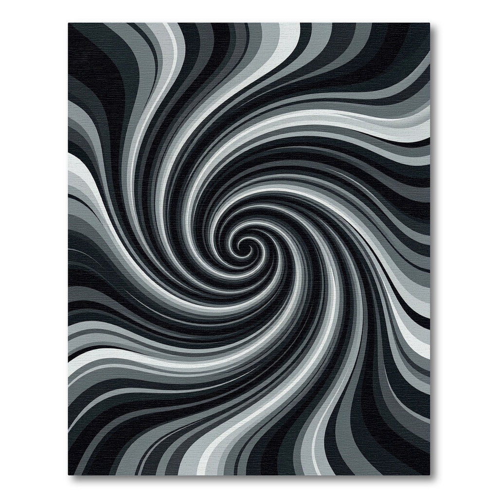 Monochromatic Abstract Optical Swirl Illusion Rug