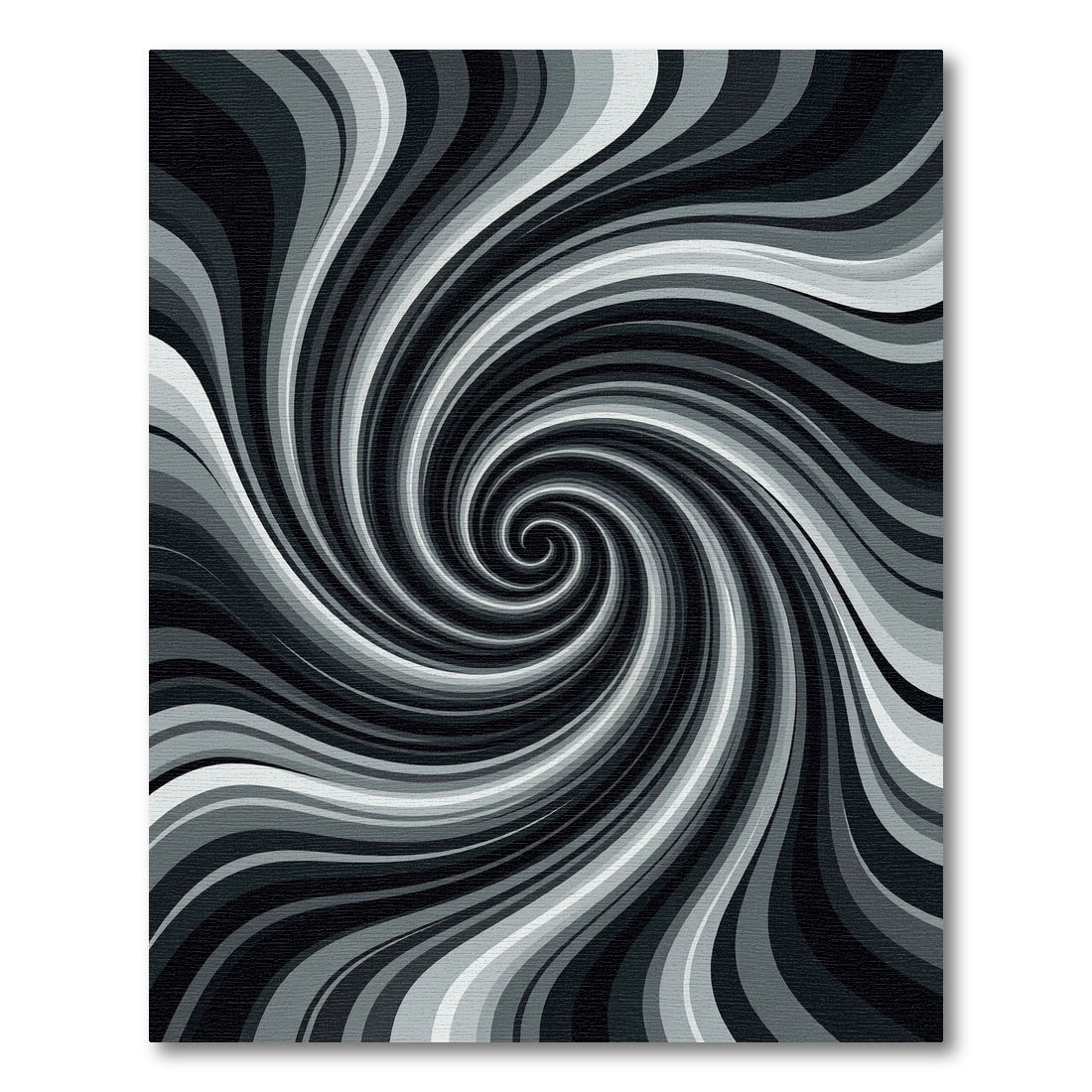 Monochromatic Abstract Optical Swirl Illusion Rug