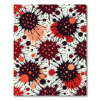 Crimson Orange Spiky Ink Splatter Rug