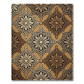 Ornate Gold Brown Starburst Medallion Rug