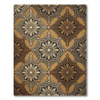 Ornate Gold Brown Starburst Medallion Rug
