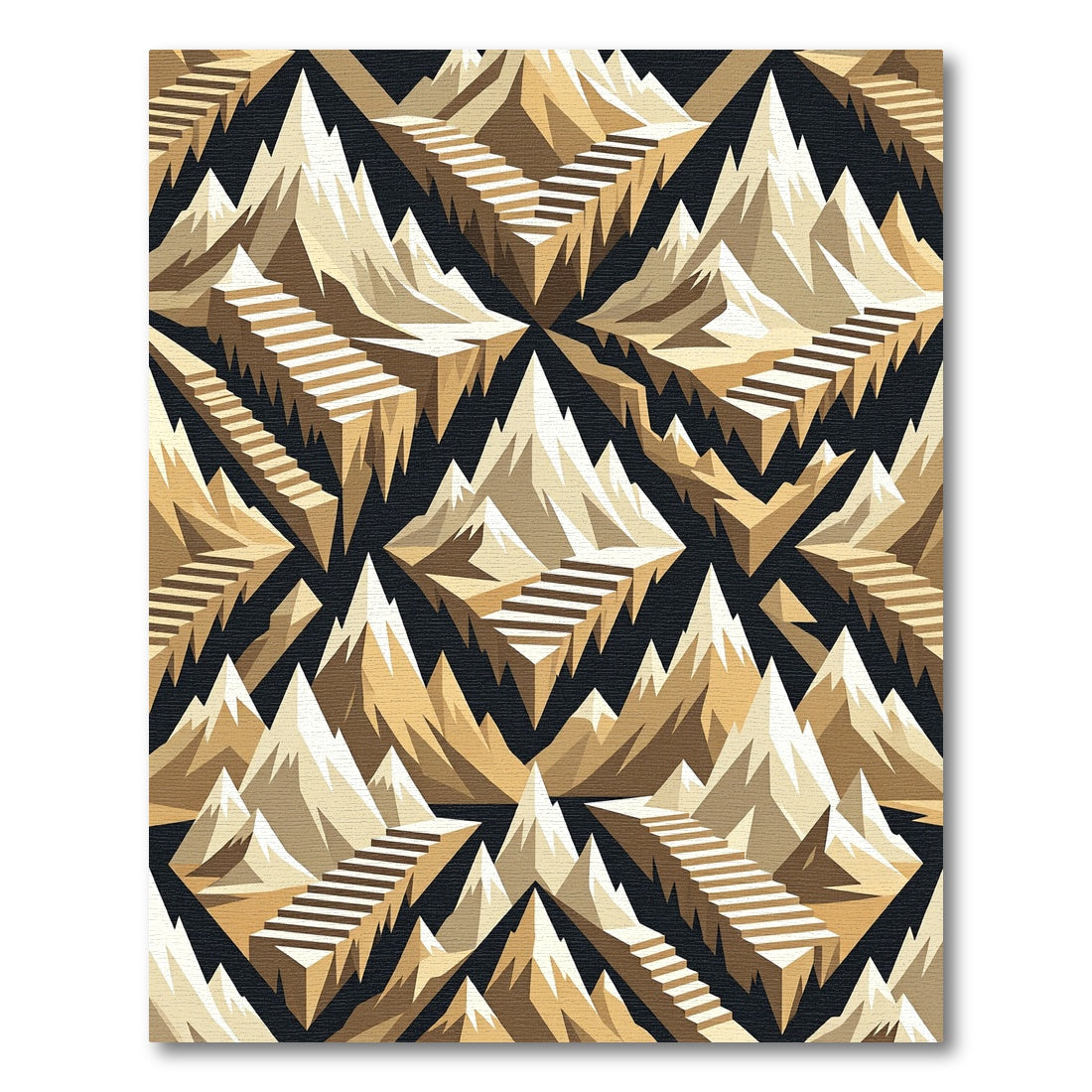Golden Mountain Staircase Landscape Rug