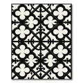 Black and White Gothic Quatrefoil Grid Rug