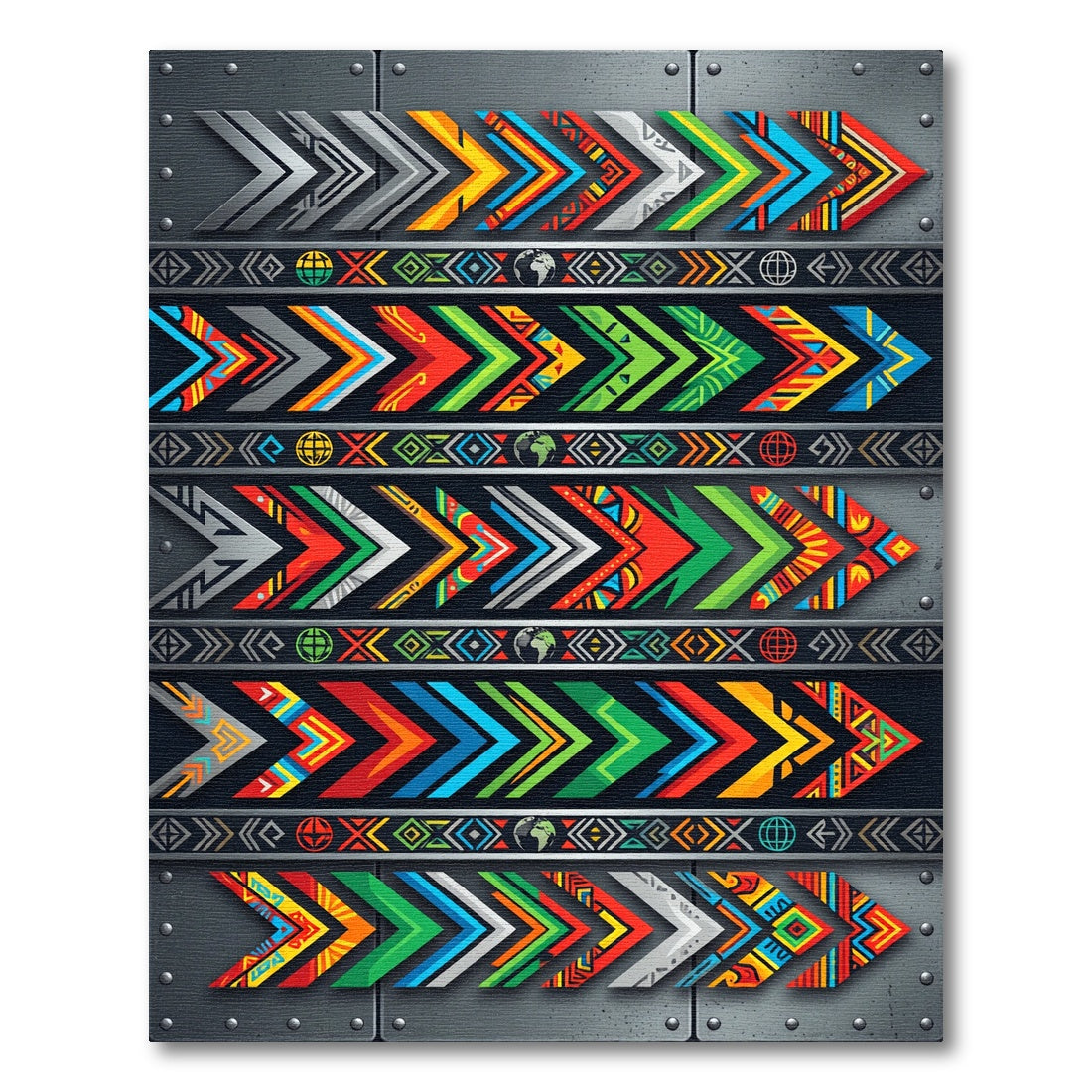 Vibrant Arrow Tribal Geometric Collection Rug