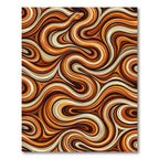 Golden Serpentine Swirl Earth Tone Area Rug