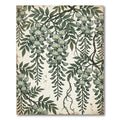 Cream Green Wisteria Floral Garland Rug