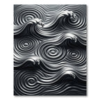 Monochromatic Metallic Liquid Wave Swirls Rug