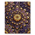 Elegant Golden Floral Violet Art Nouveau Rug