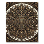 Golden Intricate Mandala Paisley Rug