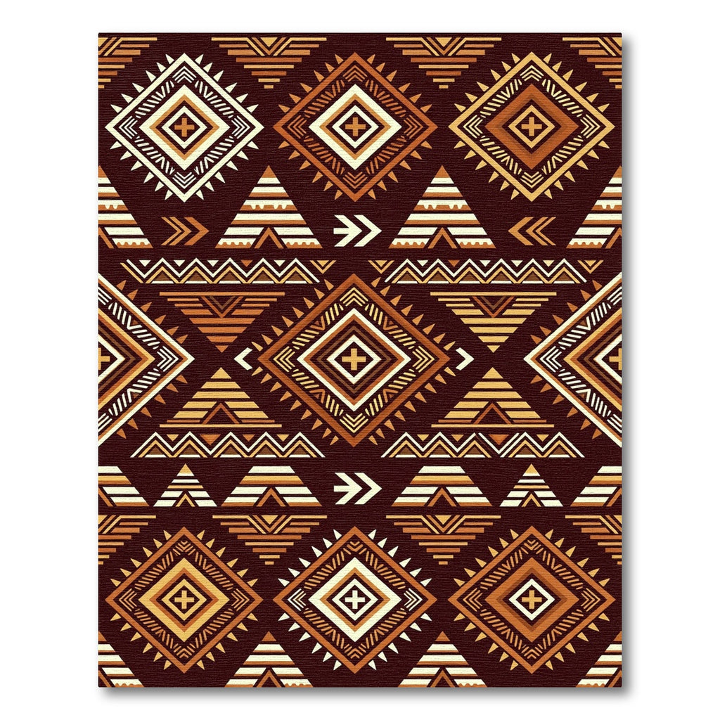 Bold Earthy Tone Geometric Diamond Rug
