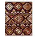Bold Earthy Tone Geometric Diamond Rug