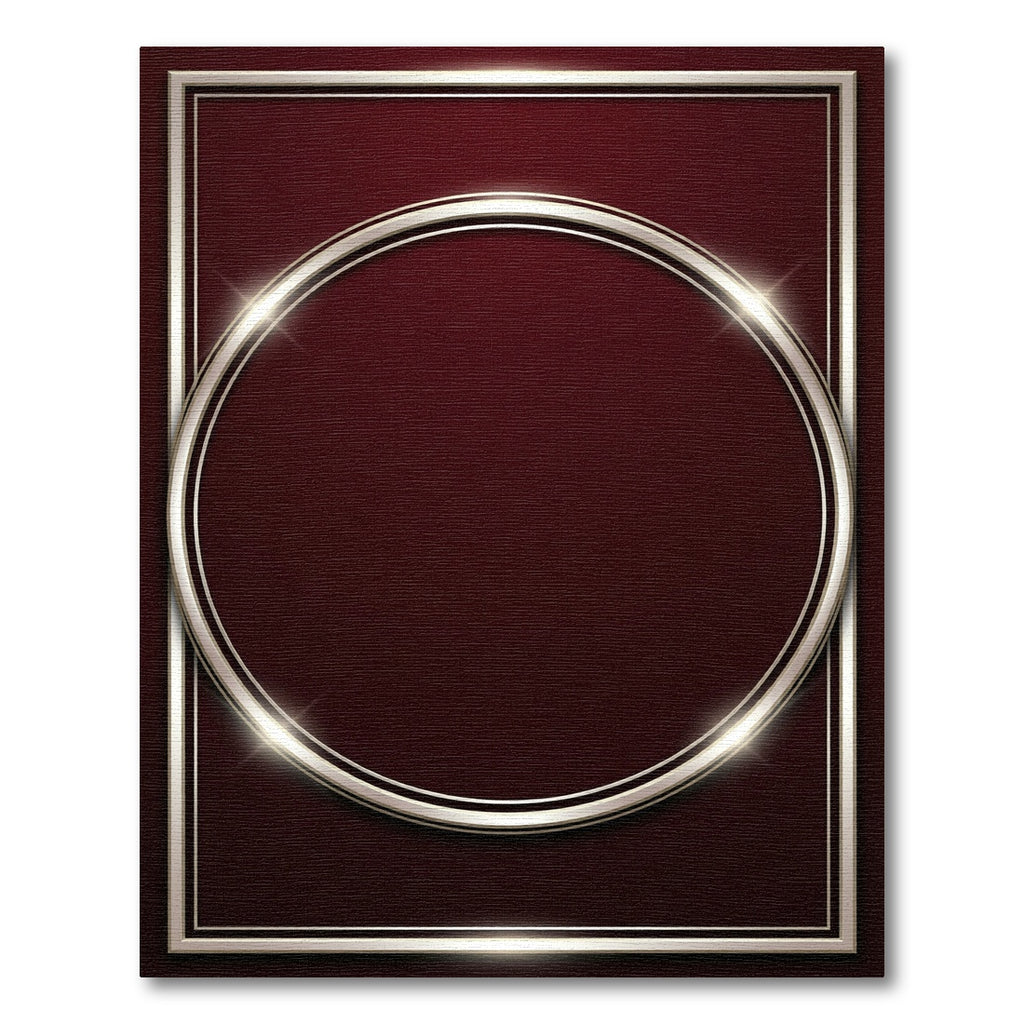 Crimson Silver Geometric Ring Rug