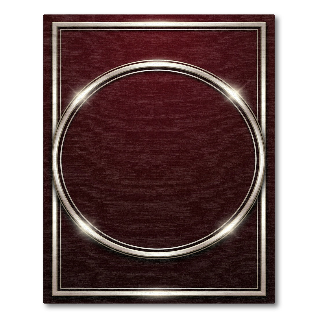 Crimson Silver Geometric Ring Rug