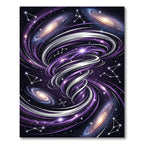 Cosmic Purple Celestial Spiral Nebula Rug