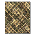 Earthy Olive Geometric Woven Lattice Rug