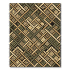 Earthy Olive Geometric Woven Lattice Rug
