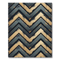 Weathered Gold and Black Chevron Rug